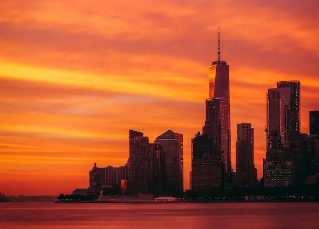 sunset view of the city