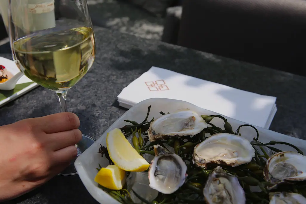 wine and oysters