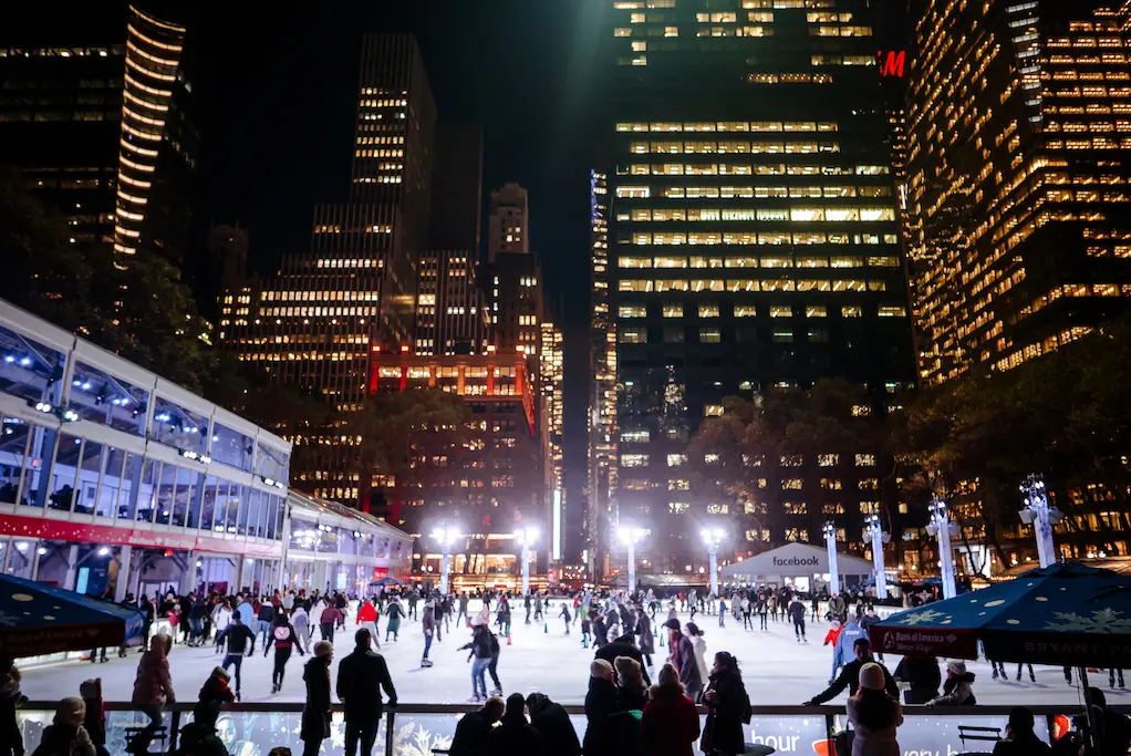 Winter skating in Bryant Park