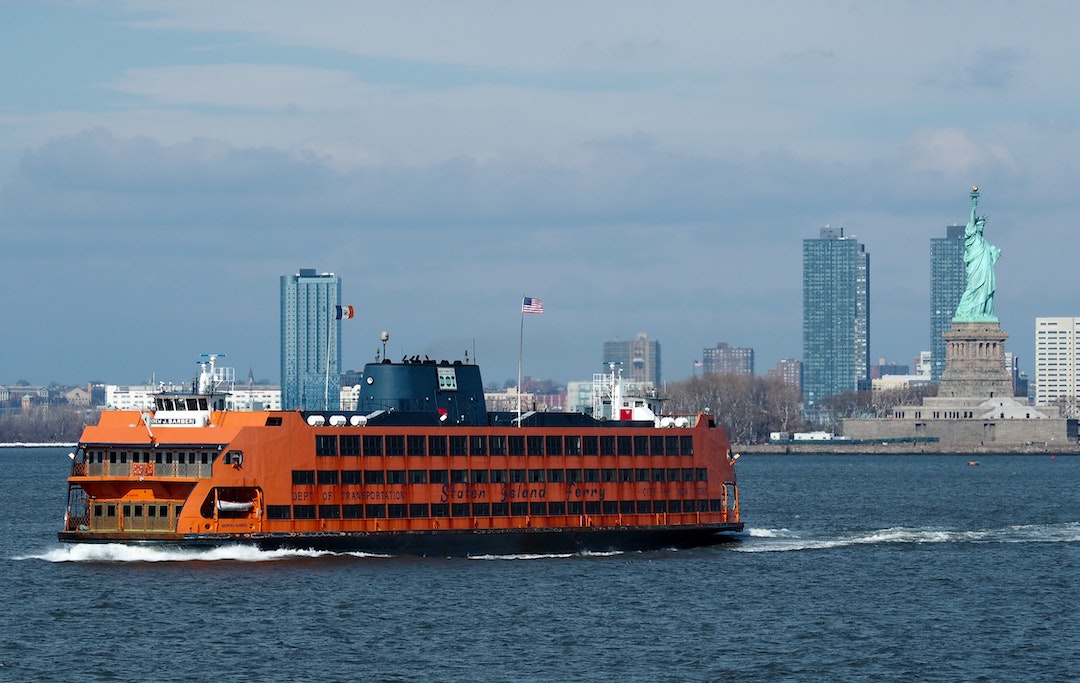 The Staten Island Ferry on the harbor