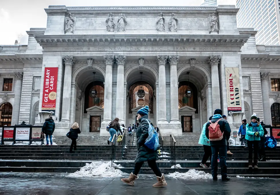 The exterior of the New York Public Library