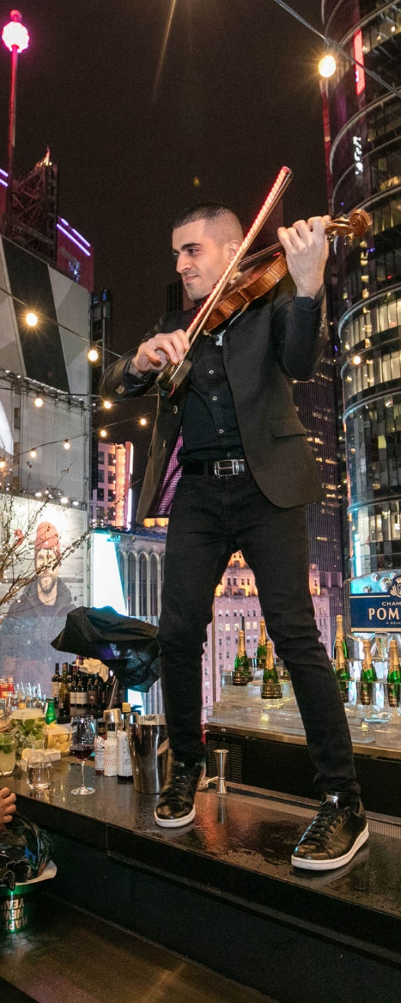 man playing violin