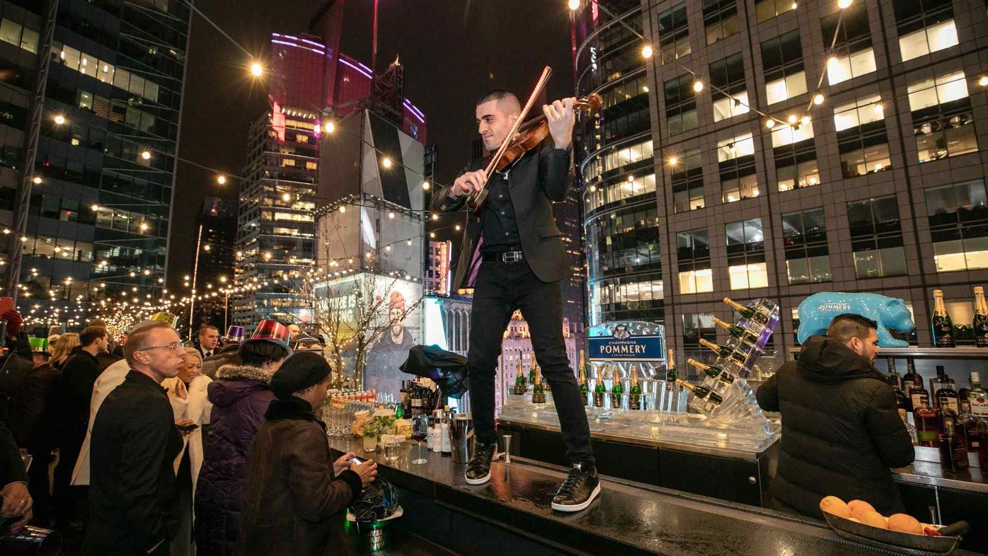 man playing violin